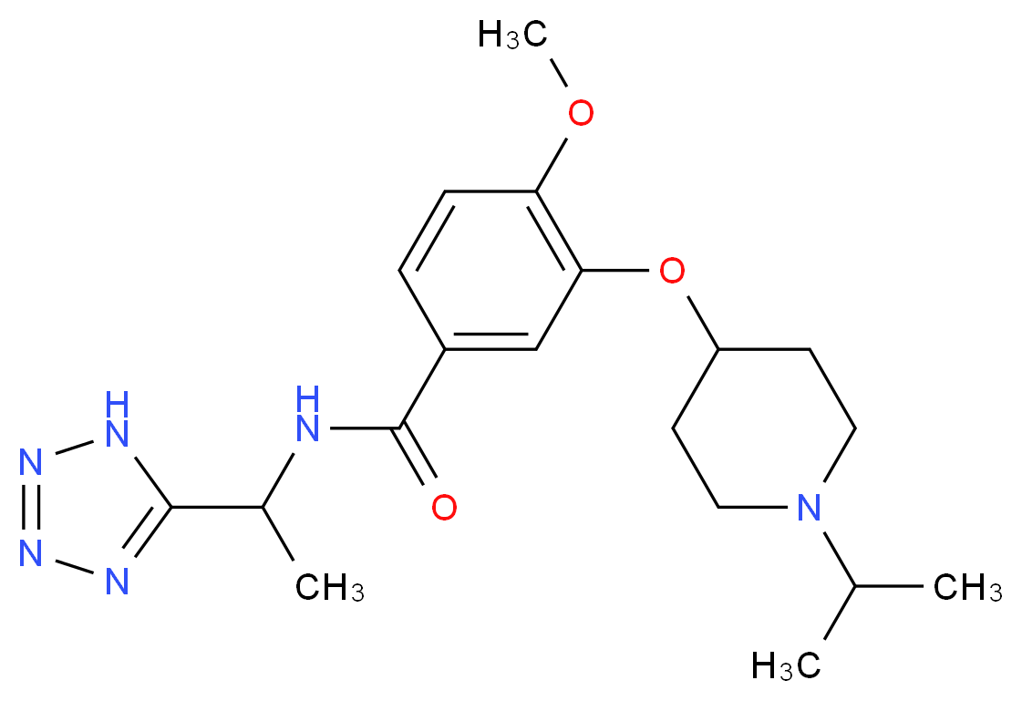 3-[(1-isopropylpiperidin-4-yl)oxy]-4-methoxy-N-[1-(1H-tetrazol-5-yl)ethyl]benzamide_Molecular_structure_CAS_)