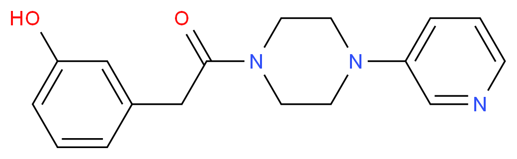 3-{2-oxo-2-[4-(3-pyridinyl)-1-piperazinyl]ethyl}phenol_Molecular_structure_CAS_)