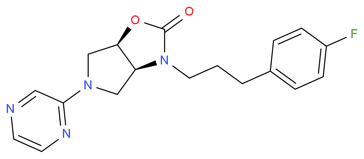 (3aS*,6aR*)-3-[3-(4-fluorophenyl)propyl]-5-(2-pyrazinyl)hexahydro-2H-pyrrolo[3,4-d][1,3]oxazol-2-one_Molecular_structure_CAS_)