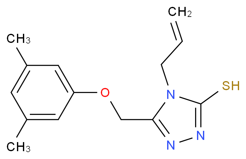 4-Allyl-5-[(3,5-dimethylphenoxy)methyl]-4H-1,2,4-triazole-3-thiol_Molecular_structure_CAS_)