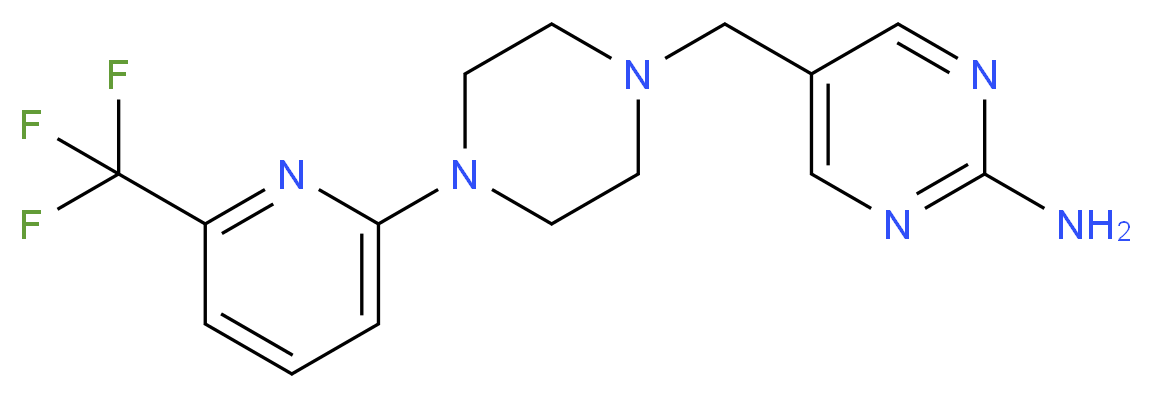 5-({4-[6-(trifluoromethyl)pyridin-2-yl]piperazin-1-yl}methyl)pyrimidin-2-amine_Molecular_structure_CAS_)