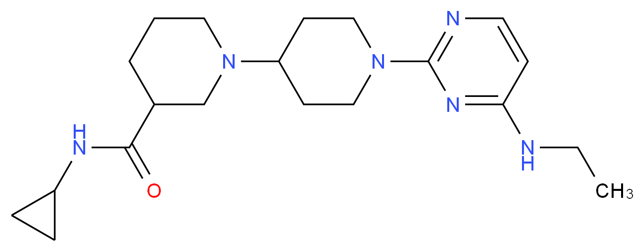 N-cyclopropyl-1'-[4-(ethylamino)pyrimidin-2-yl]-1,4'-bipiperidine-3-carboxamide_Molecular_structure_CAS_)