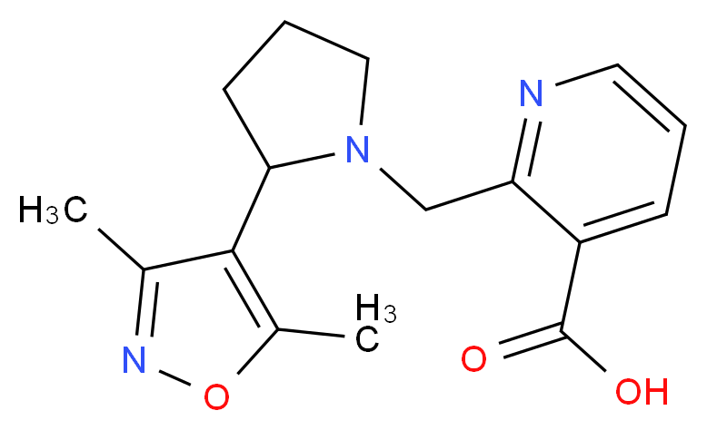 2-{[2-(3,5-dimethylisoxazol-4-yl)pyrrolidin-1-yl]methyl}nicotinic acid_Molecular_structure_CAS_)