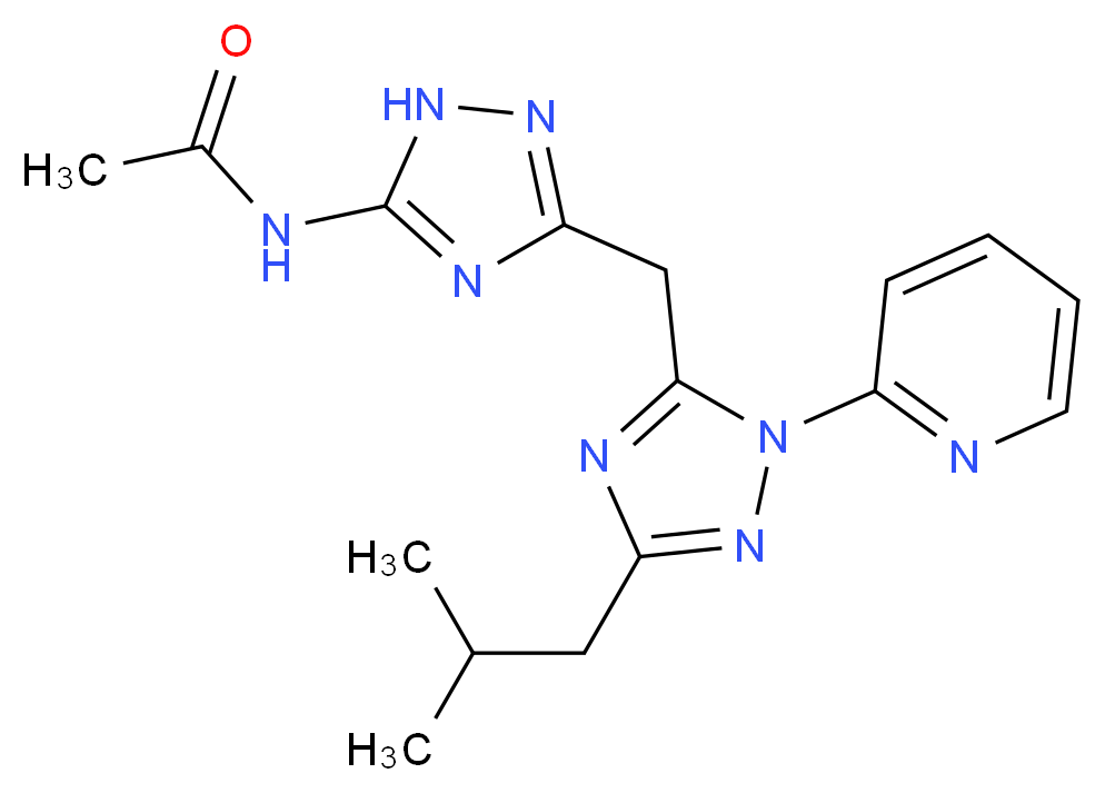 N-{3-[(3-isobutyl-1-pyridin-2-yl-1H-1,2,4-triazol-5-yl)methyl]-1H-1,2,4-triazol-5-yl}acetamide_Molecular_structure_CAS_)