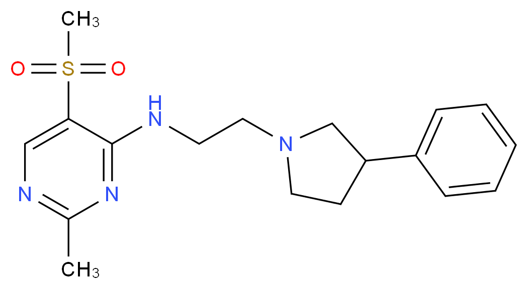 2-methyl-5-(methylsulfonyl)-N-[2-(3-phenylpyrrolidin-1-yl)ethyl]pyrimidin-4-amine_Molecular_structure_CAS_)