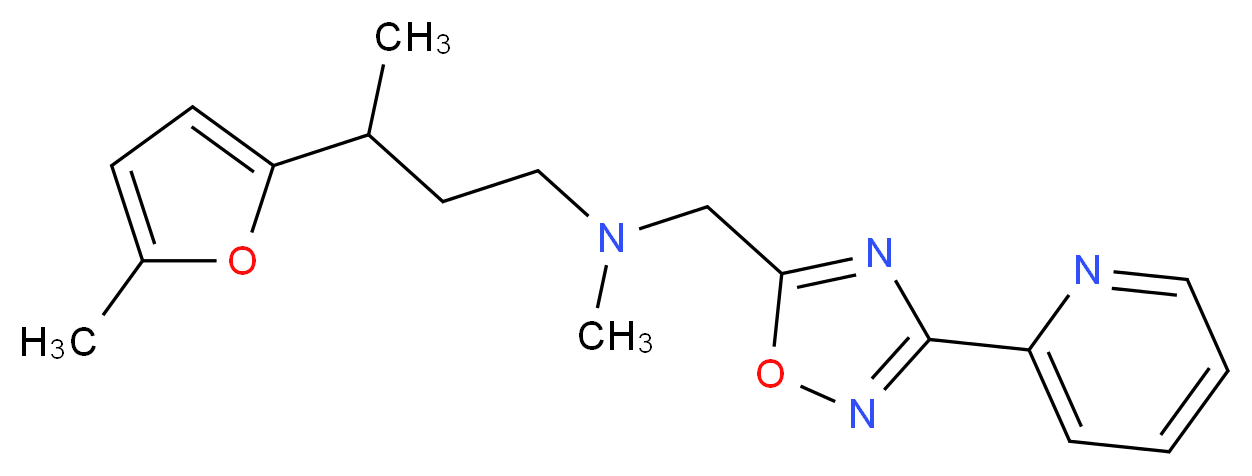 N-methyl-3-(5-methyl-2-furyl)-N-{[3-(2-pyridinyl)-1,2,4-oxadiazol-5-yl]methyl}-1-butanamine_Molecular_structure_CAS_)