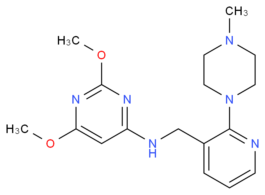 2,6-dimethoxy-N-{[2-(4-methyl-1-piperazinyl)-3-pyridinyl]methyl}-4-pyrimidinamine_Molecular_structure_CAS_)