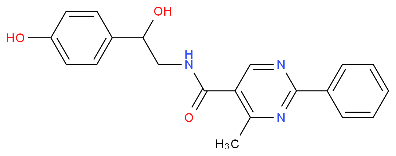 N-[2-hydroxy-2-(4-hydroxyphenyl)ethyl]-4-methyl-2-phenylpyrimidine-5-carboxamide_Molecular_structure_CAS_)