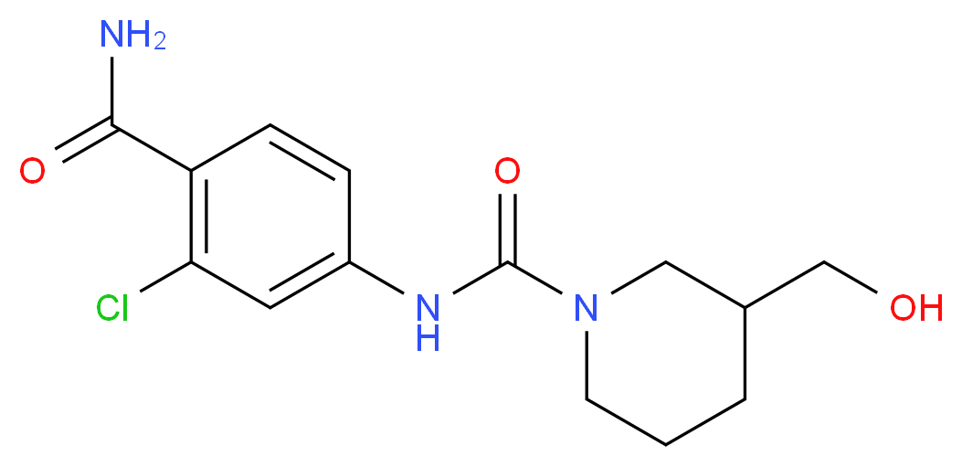 N-[4-(aminocarbonyl)-3-chlorophenyl]-3-(hydroxymethyl)piperidine-1-carboxamide_Molecular_structure_CAS_)