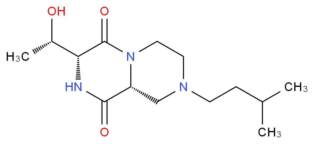 (3R,9aR)-3-[(1S)-1-hydroxyethyl]-8-(3-methylbutyl)tetrahydro-2H-pyrazino[1,2-a]pyrazine-1,4(3H,6H)-dione_Molecular_structure_CAS_)