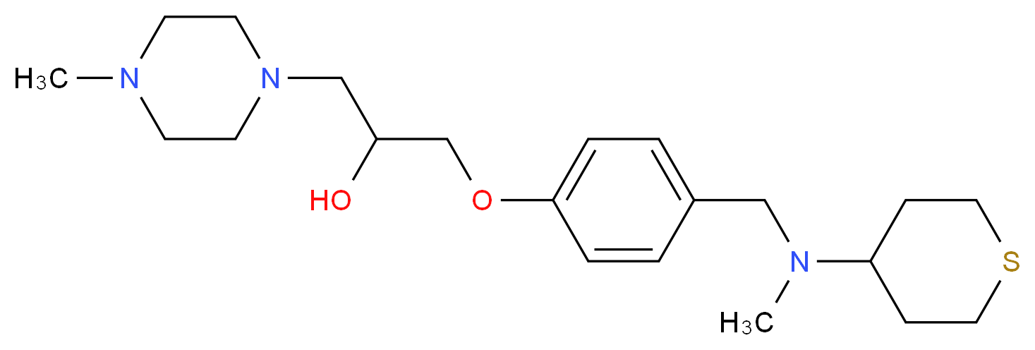 1-(4-methylpiperazin-1-yl)-3-(4-{[methyl(tetrahydro-2H-thiopyran-4-yl)amino]methyl}phenoxy)propan-2-ol_Molecular_structure_CAS_)
