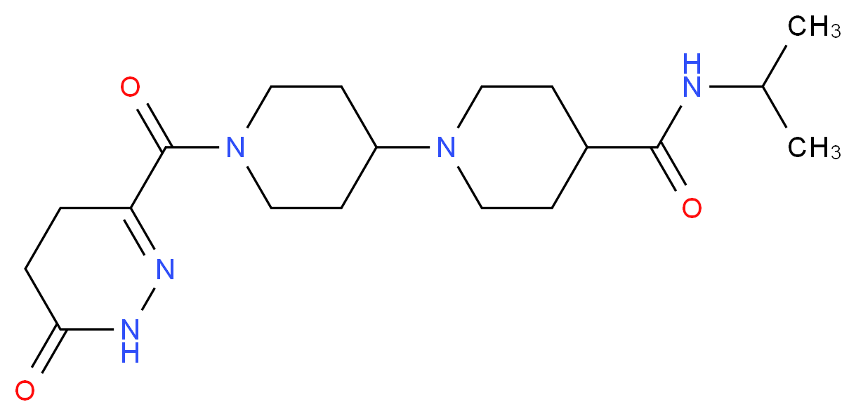 N-isopropyl-1'-[(6-oxo-1,4,5,6-tetrahydropyridazin-3-yl)carbonyl]-1,4'-bipiperidine-4-carboxamide_Molecular_structure_CAS_)