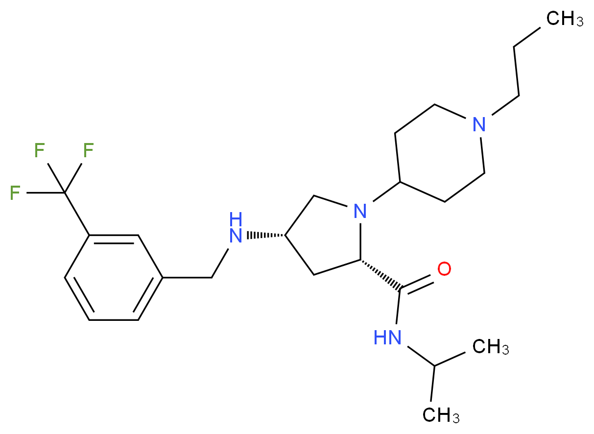 (4S)-N-isopropyl-1-(1-propyl-4-piperidinyl)-4-{[3-(trifluoromethyl)benzyl]amino}-L-prolinamide_Molecular_structure_CAS_)