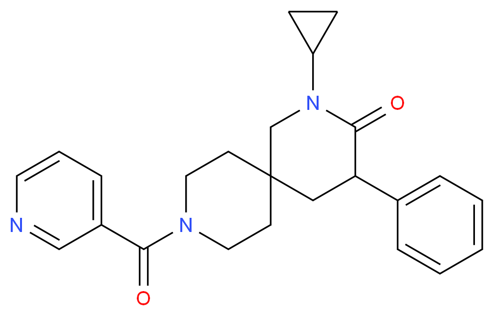 2-cyclopropyl-4-phenyl-9-(3-pyridinylcarbonyl)-2,9-diazaspiro[5.5]undecan-3-one_Molecular_structure_CAS_)