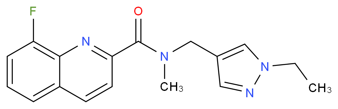 N-[(1-ethyl-1H-pyrazol-4-yl)methyl]-8-fluoro-N-methylquinoline-2-carboxamide_Molecular_structure_CAS_)