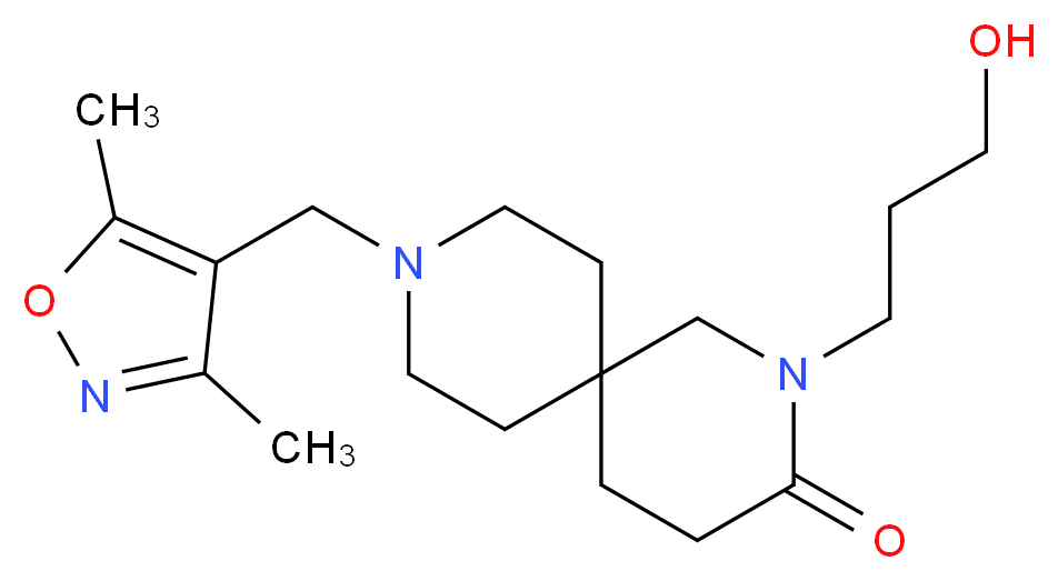 9-[(3,5-dimethylisoxazol-4-yl)methyl]-2-(3-hydroxypropyl)-2,9-diazaspiro[5.5]undecan-3-one_Molecular_structure_CAS_)