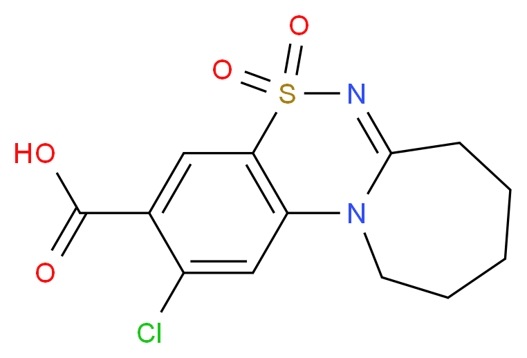 2-chloro-8,9,10,11-tetrahydro-7H-azepino[2,1-c][1,2,4]benzothiadiazine-3-carboxylic acid 5,5-dioxide_Molecular_structure_CAS_)