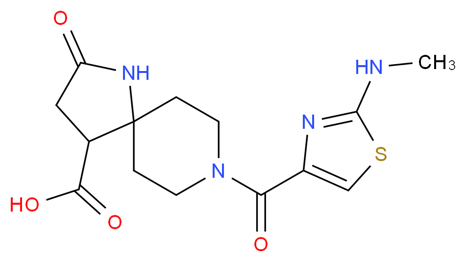 8-{[2-(methylamino)-1,3-thiazol-4-yl]carbonyl}-2-oxo-1,8-diazaspiro[4.5]decane-4-carboxylic acid_Molecular_structure_CAS_)