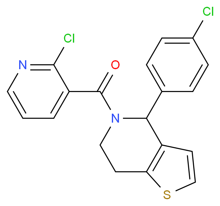 [4-(4-chlorophenyl)-4,5,6,7-tetrahydrothieno[3,2-c]pyridin-5-yl](2-chloro-3-pyridyl)methanone_Molecular_structure_CAS_)