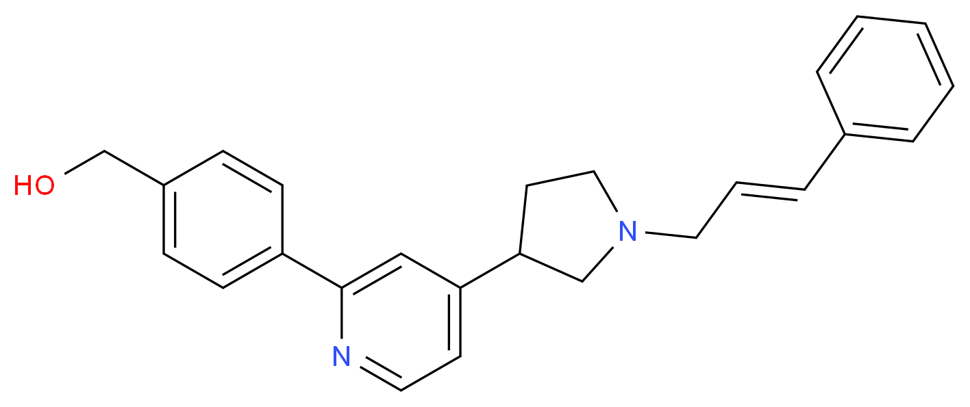 [4-(4-{1-[(2E)-3-phenylprop-2-en-1-yl]pyrrolidin-3-yl}pyridin-2-yl)phenyl]methanol_Molecular_structure_CAS_)