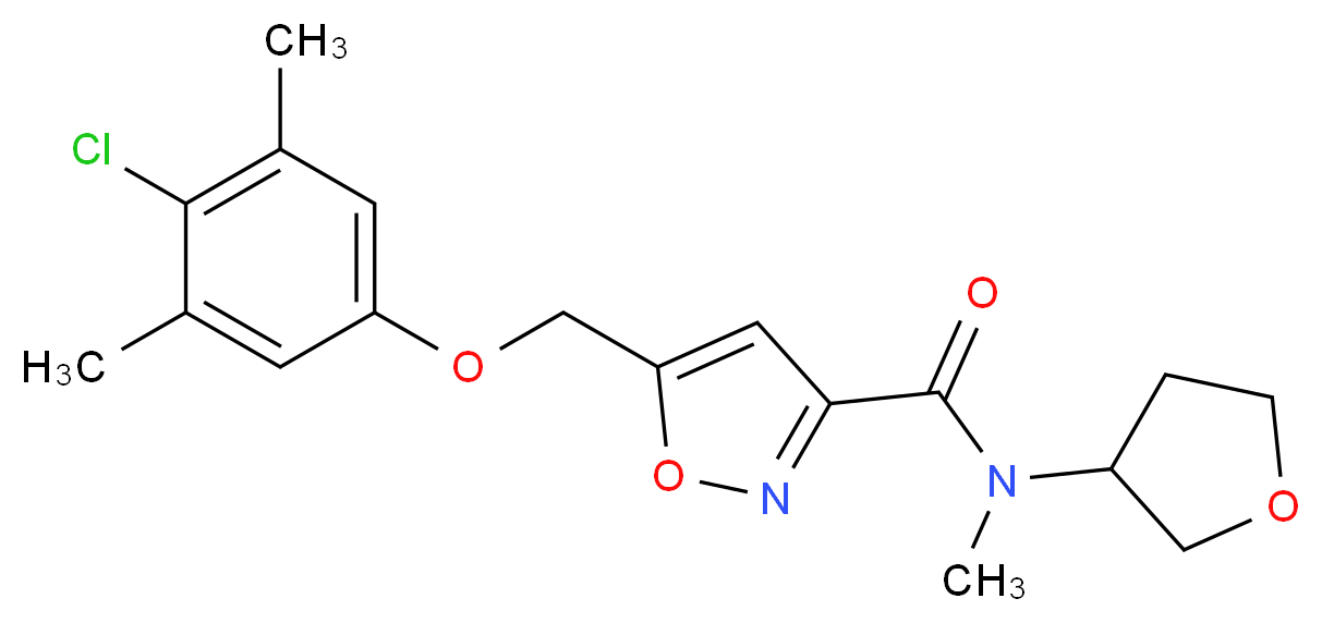 5-[(4-chloro-3,5-dimethylphenoxy)methyl]-N-methyl-N-(tetrahydro-3-furanyl)-3-isoxazolecarboxamide_Molecular_structure_CAS_)