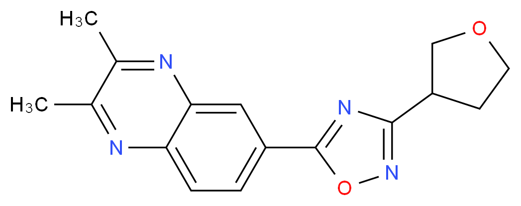 2,3-dimethyl-6-[3-(tetrahydrofuran-3-yl)-1,2,4-oxadiazol-5-yl]quinoxaline_Molecular_structure_CAS_)