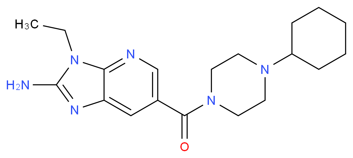 6-[(4-cyclohexylpiperazin-1-yl)carbonyl]-3-ethyl-3H-imidazo[4,5-b]pyridin-2-amine_Molecular_structure_CAS_)