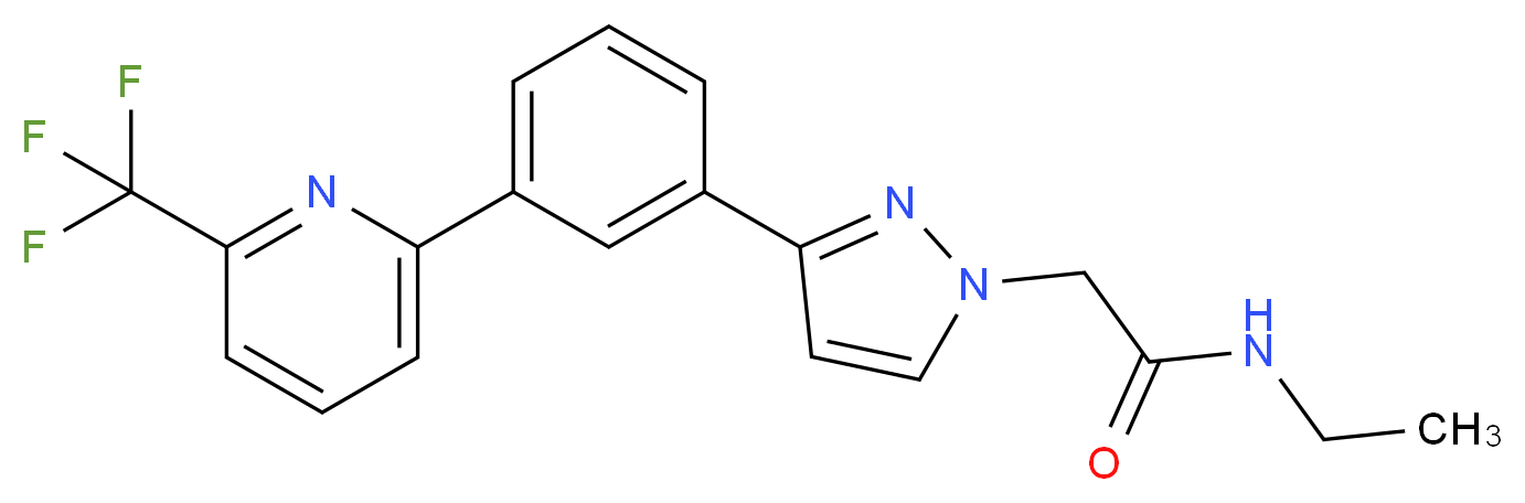 N-ethyl-2-(3-{3-[6-(trifluoromethyl)-2-pyridinyl]phenyl}-1H-pyrazol-1-yl)acetamide_Molecular_structure_CAS_)
