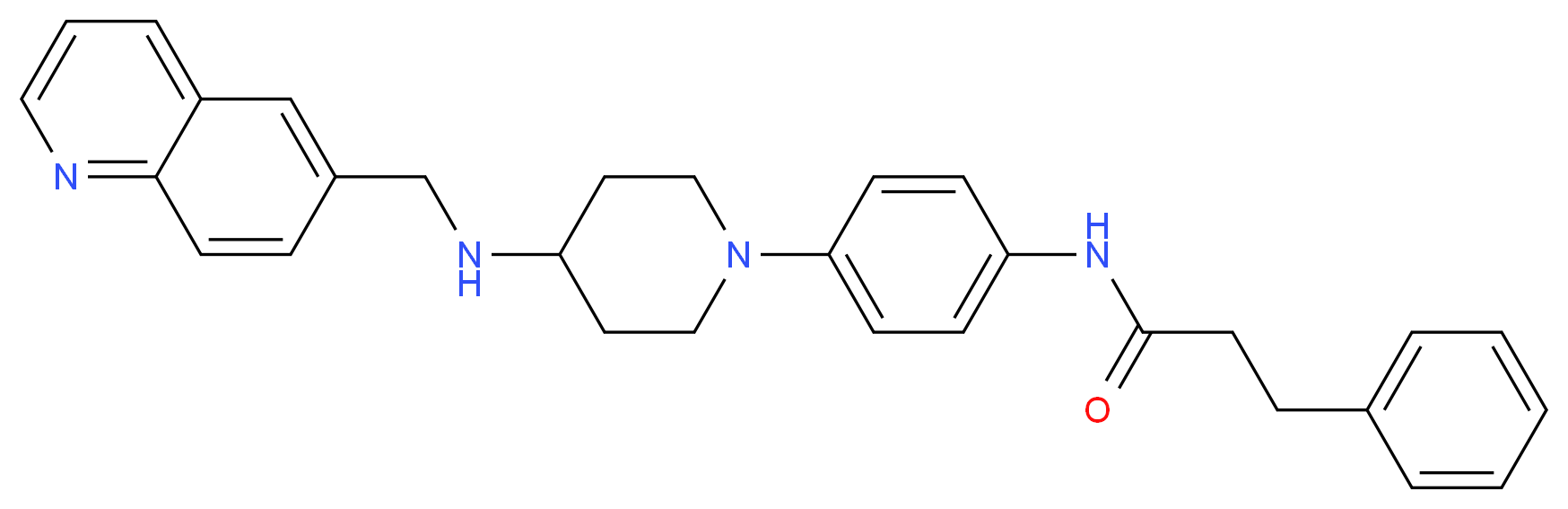 3-phenyl-N-(4-{4-[(6-quinolinylmethyl)amino]-1-piperidinyl}phenyl)propanamide_Molecular_structure_CAS_)