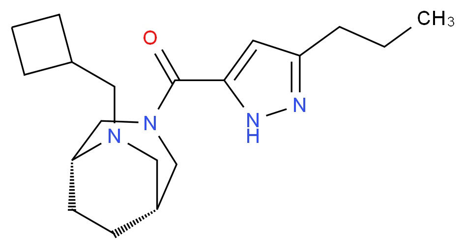 (1R*,5R*)-6-(cyclobutylmethyl)-3-[(3-propyl-1H-pyrazol-5-yl)carbonyl]-3,6-diazabicyclo[3.2.2]nonane_Molecular_structure_CAS_)