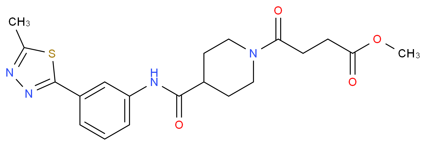 methyl 4-[4-({[3-(5-methyl-1,3,4-thiadiazol-2-yl)phenyl]amino}carbonyl)-1-piperidinyl]-4-oxobutanoate_Molecular_structure_CAS_)