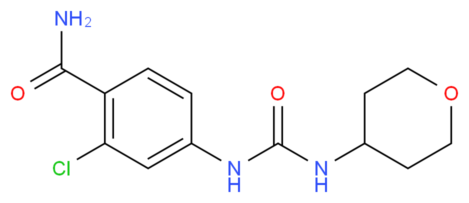 2-chloro-4-{[(tetrahydro-2H-pyran-4-ylamino)carbonyl]amino}benzamide_Molecular_structure_CAS_)