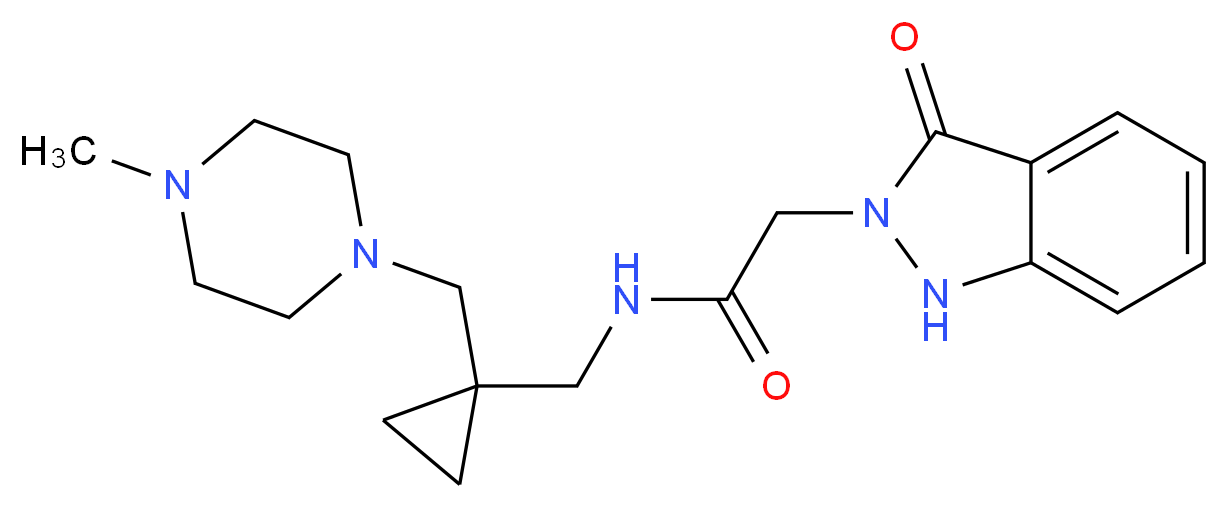 N-({1-[(4-methylpiperazin-1-yl)methyl]cyclopropyl}methyl)-2-(3-oxo-1,3-dihydro-2H-indazol-2-yl)acetamide_Molecular_structure_CAS_)