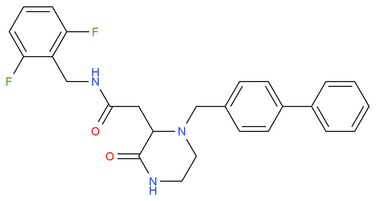2-[1-(4-biphenylylmethyl)-3-oxo-2-piperazinyl]-N-(2,6-difluorobenzyl)acetamide_Molecular_structure_CAS_)