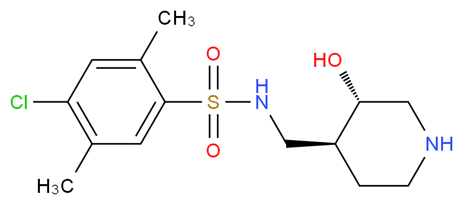 4-chloro-N-{[(3S*,4S*)-3-hydroxypiperidin-4-yl]methyl}-2,5-dimethylbenzenesulfonamide_Molecular_structure_CAS_)