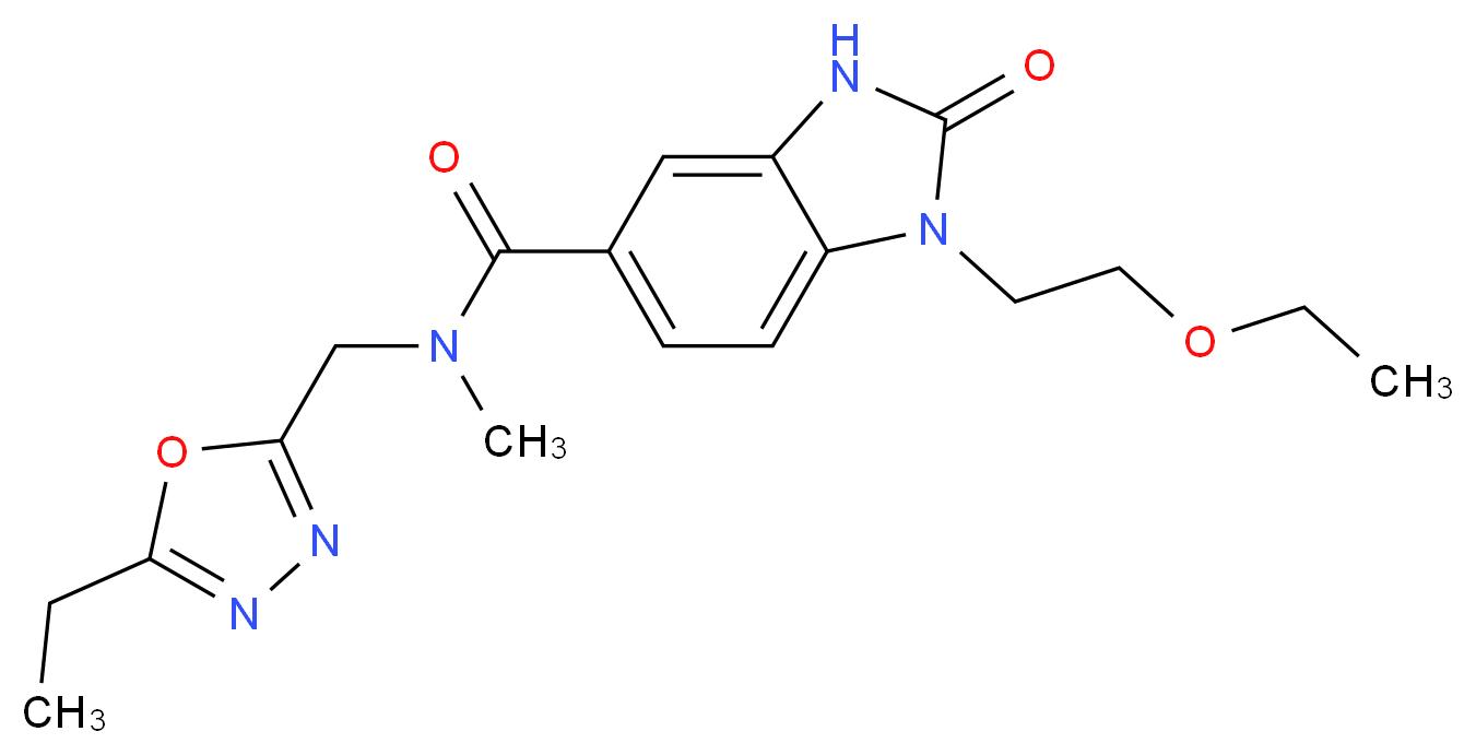 1-(2-ethoxyethyl)-N-[(5-ethyl-1,3,4-oxadiazol-2-yl)methyl]-N-methyl-2-oxo-2,3-dihydro-1H-benzimidazole-5-carboxamide_Molecular_structure_CAS_)