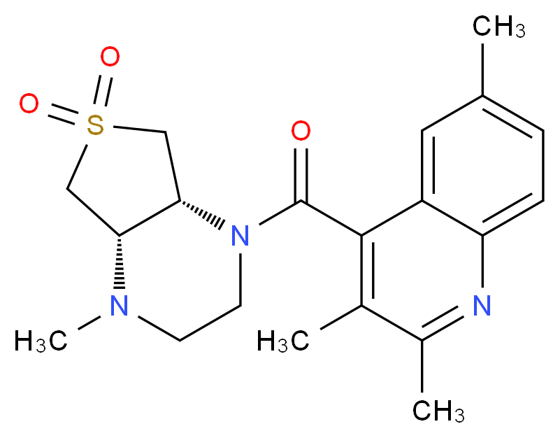 2,3,6-trimethyl-4-{[(4aS*,7aR*)-4-methyl-6,6-dioxidohexahydrothieno[3,4-b]pyrazin-1(2H)-yl]carbonyl}quinoline_Molecular_structure_CAS_)