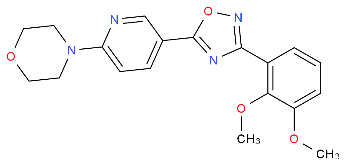 4-{5-[3-(2,3-dimethoxyphenyl)-1,2,4-oxadiazol-5-yl]-2-pyridinyl}morpholine_Molecular_structure_CAS_)