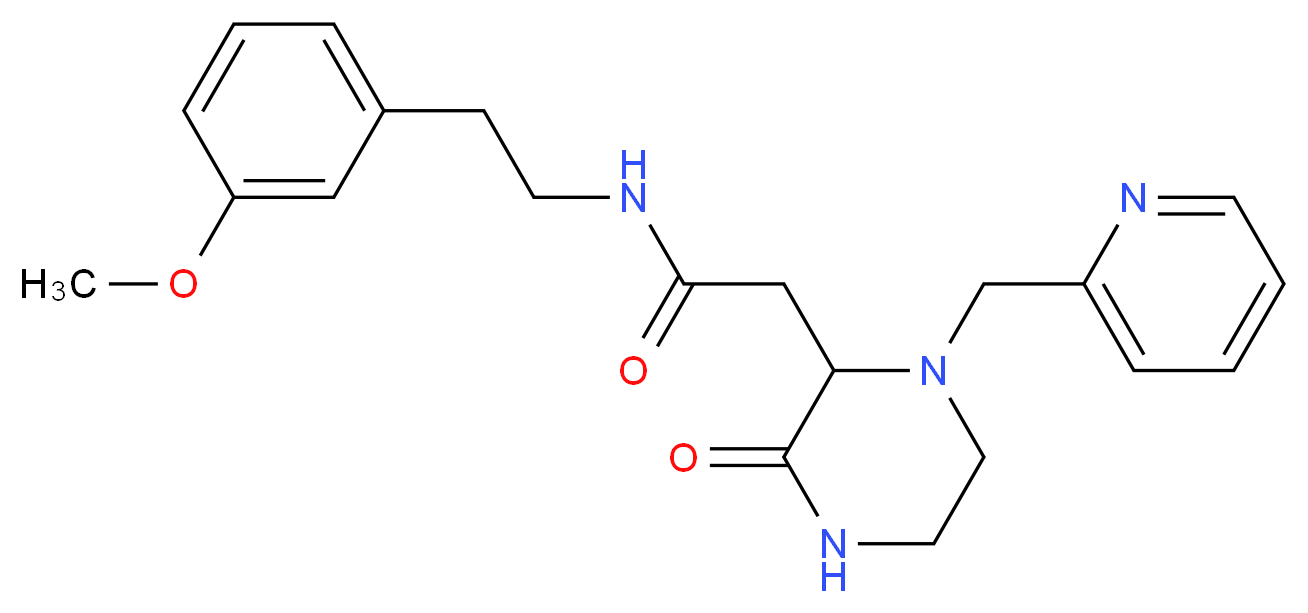N-[2-(3-methoxyphenyl)ethyl]-2-[3-oxo-1-(2-pyridinylmethyl)-2-piperazinyl]acetamide_Molecular_structure_CAS_)