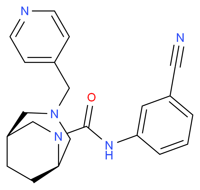 (1S*,5R*)-N-(3-cyanophenyl)-3-(4-pyridinylmethyl)-3,6-diazabicyclo[3.2.2]nonane-6-carboxamide_Molecular_structure_CAS_)