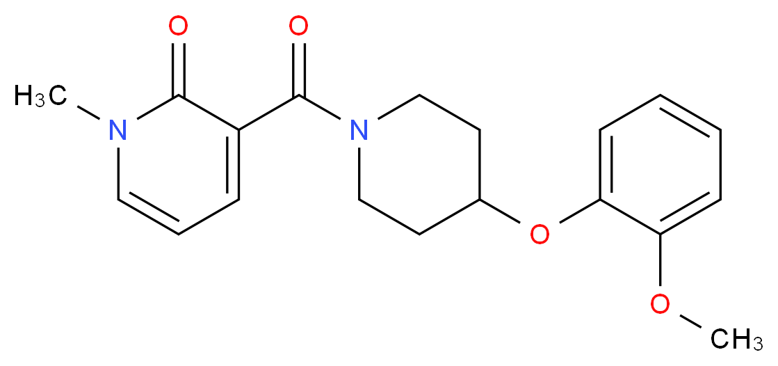 3-{[4-(2-methoxyphenoxy)-1-piperidinyl]carbonyl}-1-methyl-2(1H)-pyridinone_Molecular_structure_CAS_)