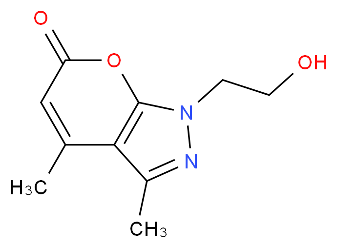 1-(2-hydroxyethyl)-3,4-dimethylpyrano[2,3-c]pyrazol-6(1H)-one_Molecular_structure_CAS_67056-25-1)