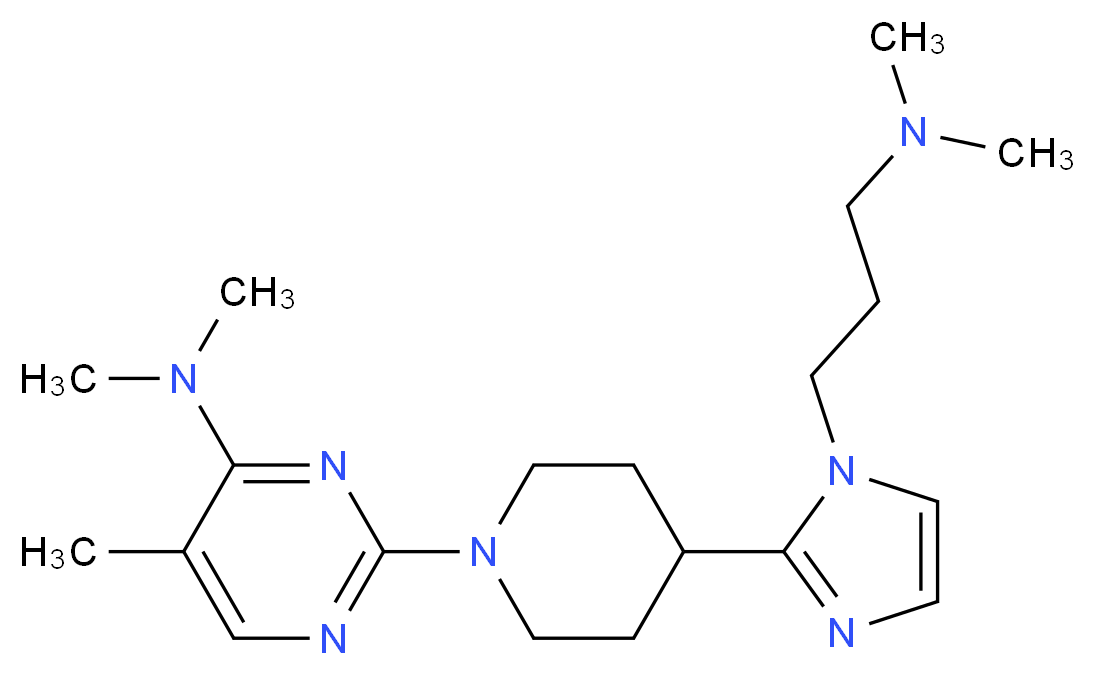 2-(4-{1-[3-(dimethylamino)propyl]-1H-imidazol-2-yl}-1-piperidinyl)-N,N,5-trimethyl-4-pyrimidinamine_Molecular_structure_CAS_)