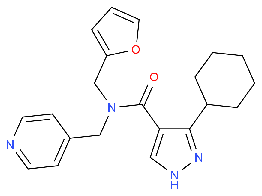 3-cyclohexyl-N-(2-furylmethyl)-N-(4-pyridinylmethyl)-1H-pyrazole-4-carboxamide_Molecular_structure_CAS_)