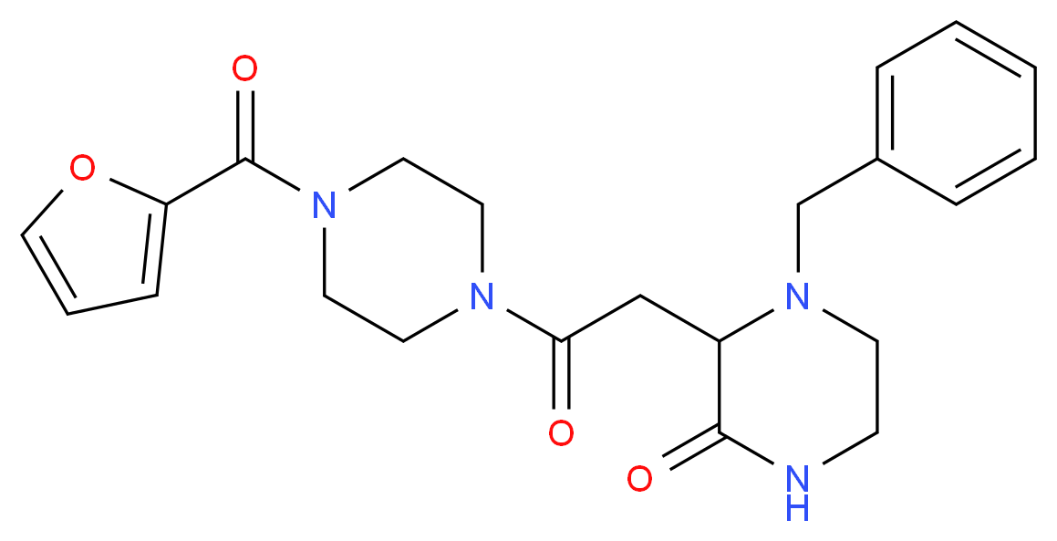 4-benzyl-3-{2-[4-(2-furoyl)-1-piperazinyl]-2-oxoethyl}-2-piperazinone_Molecular_structure_CAS_)