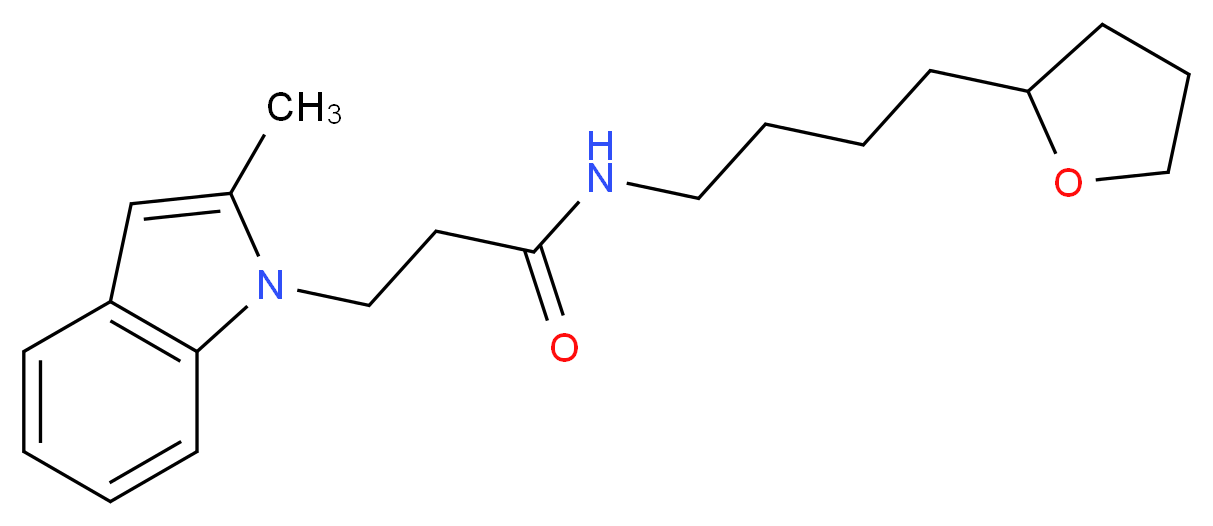 3-(2-methyl-1H-indol-1-yl)-N-[4-(tetrahydrofuran-2-yl)butyl]propanamide_Molecular_structure_CAS_)