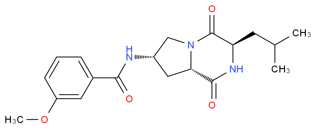 N-[(3R,7S,8aS)-3-isobutyl-1,4-dioxooctahydropyrrolo[1,2-a]pyrazin-7-yl]-3-methoxybenzamide_Molecular_structure_CAS_)