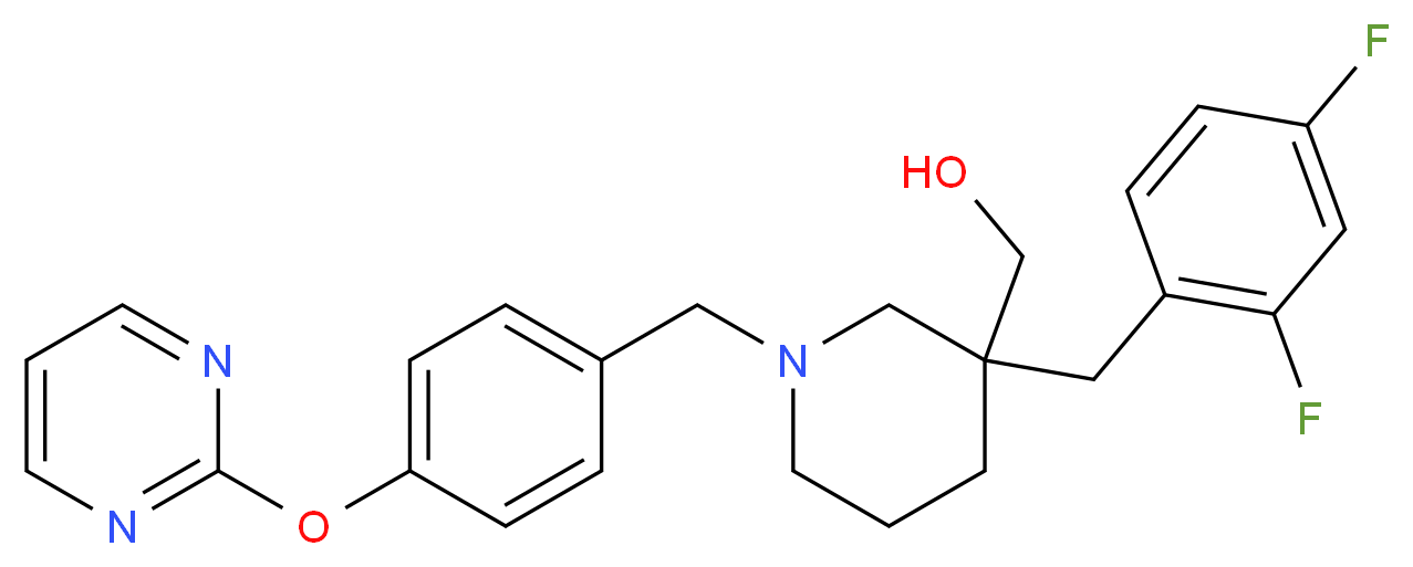 {3-(2,4-difluorobenzyl)-1-[4-(2-pyrimidinyloxy)benzyl]-3-piperidinyl}methanol_Molecular_structure_CAS_)