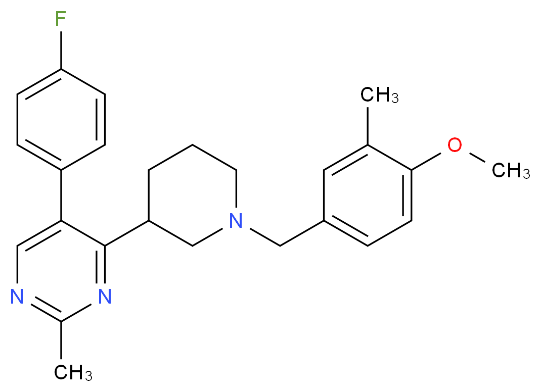 5-(4-fluorophenyl)-4-[1-(4-methoxy-3-methylbenzyl)-3-piperidinyl]-2-methylpyrimidine_Molecular_structure_CAS_)