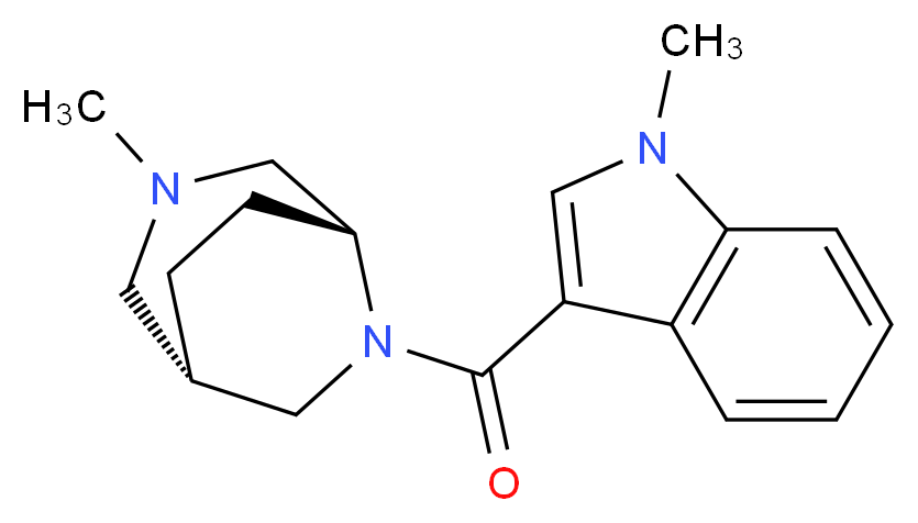 (1S*,5R*)-3-methyl-6-[(1-methyl-1H-indol-3-yl)carbonyl]-3,6-diazabicyclo[3.2.2]nonane_Molecular_structure_CAS_)